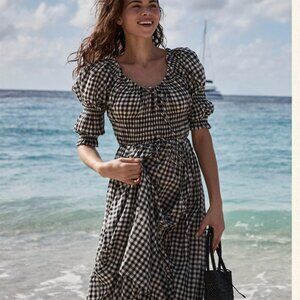 Doen Ischia Black and White Gingham Women's Dress, S